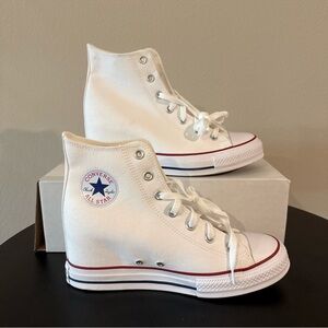 Converse All Star Hidden Wedge High Heel Platform White Sneakers - Women’s 11